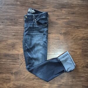 Women's Skinny Cuff Low Rise Blue Denim Jeans Size 4